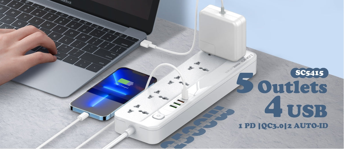 LDNIO SC5415 5 AC Outlets Universal Power Strip