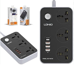 LDNIO SC3412 3 AC Outlets Universal Power Strip