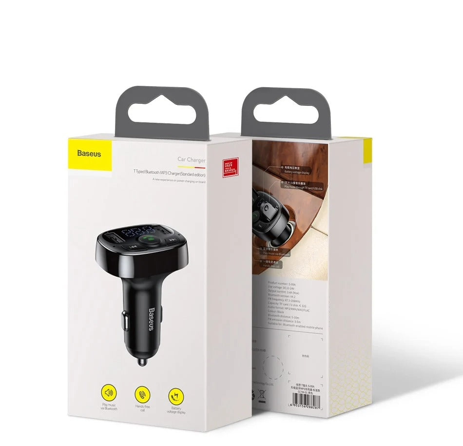 Baseus T typed S-09A wireless MP3 car charger(Standard edition)Black