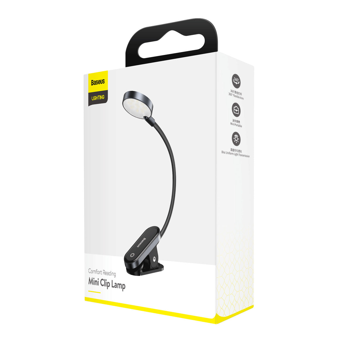 BASEUS Comfort Reading Mini Clip Lamp Eye Protection Light – Dark Grey