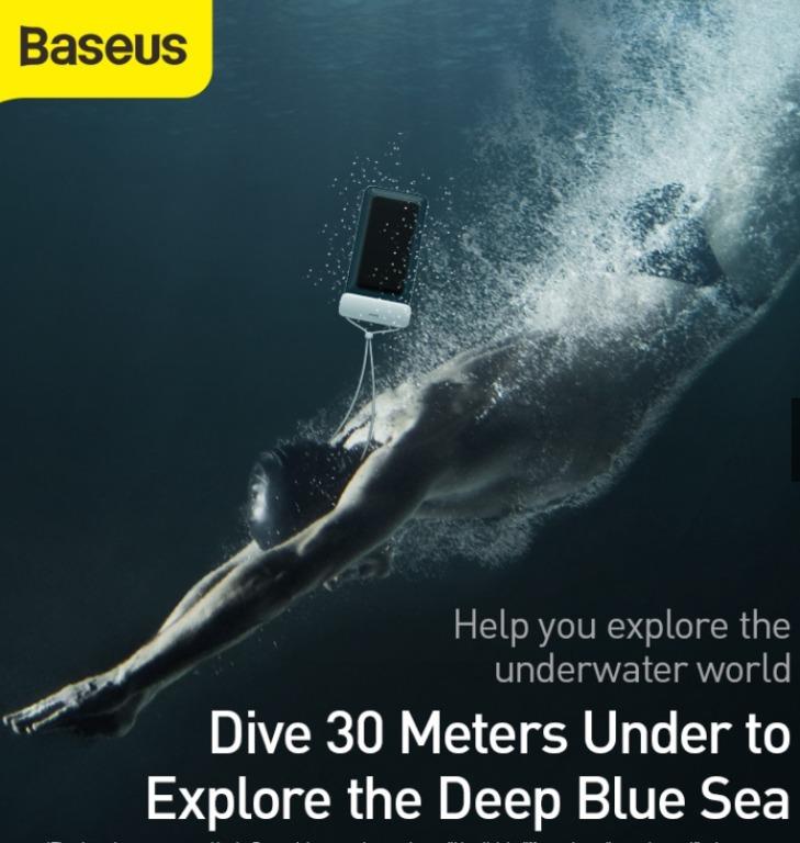 BASEUS Let's Go Slip Cover Waterproof Bag Universal Swimming Bag for under 7.2 inch Phones