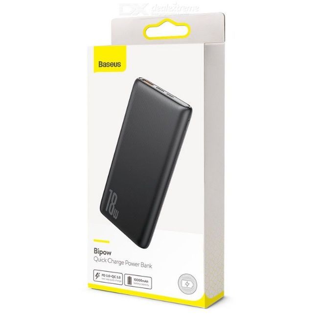 Baseus Bipow Quick Charge Power Bank PD+QC 10000mAh 18W Black