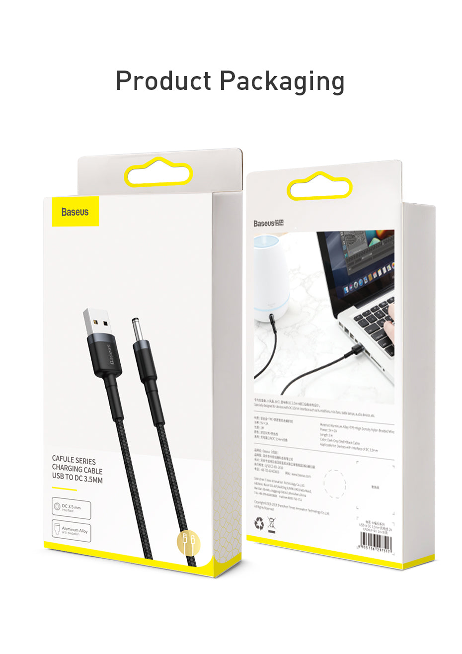 Baseus Cafule Cable USB to DC 3.5mm 2A 1m Gray+Black