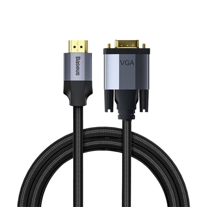 Baseus Enjoyment Series HD Male To VGA Male Adapter Cable 2m Dark gray