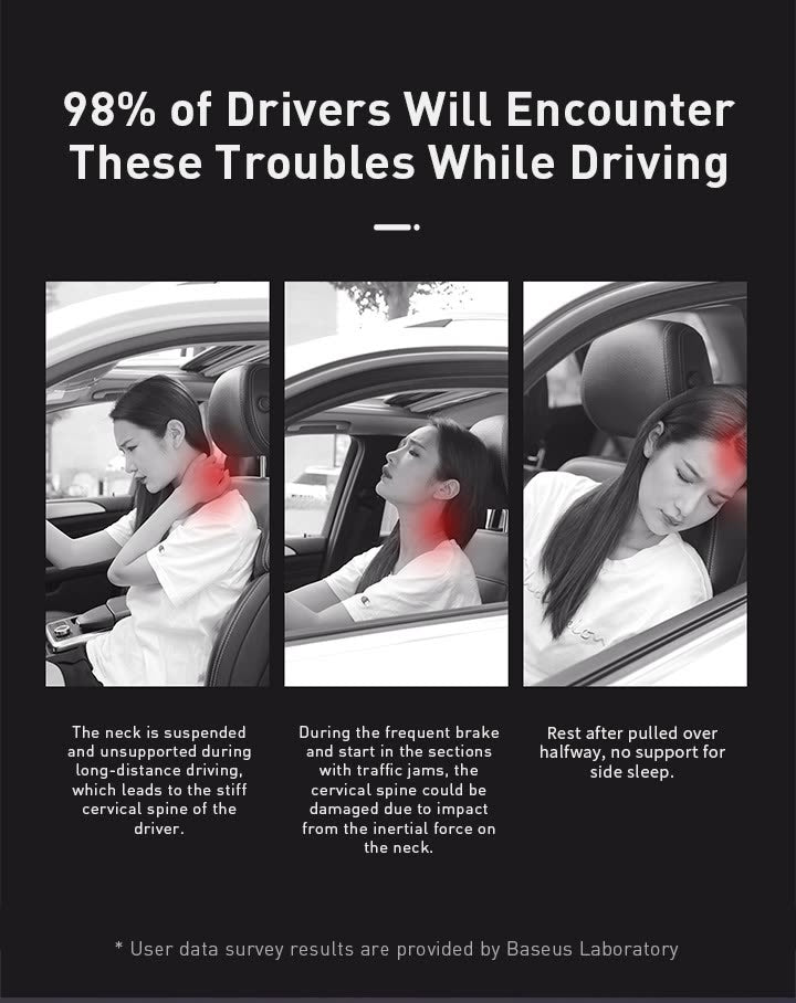 Baseus First Class Car Headrest (Cushioning+Long-distance Sleep)Black