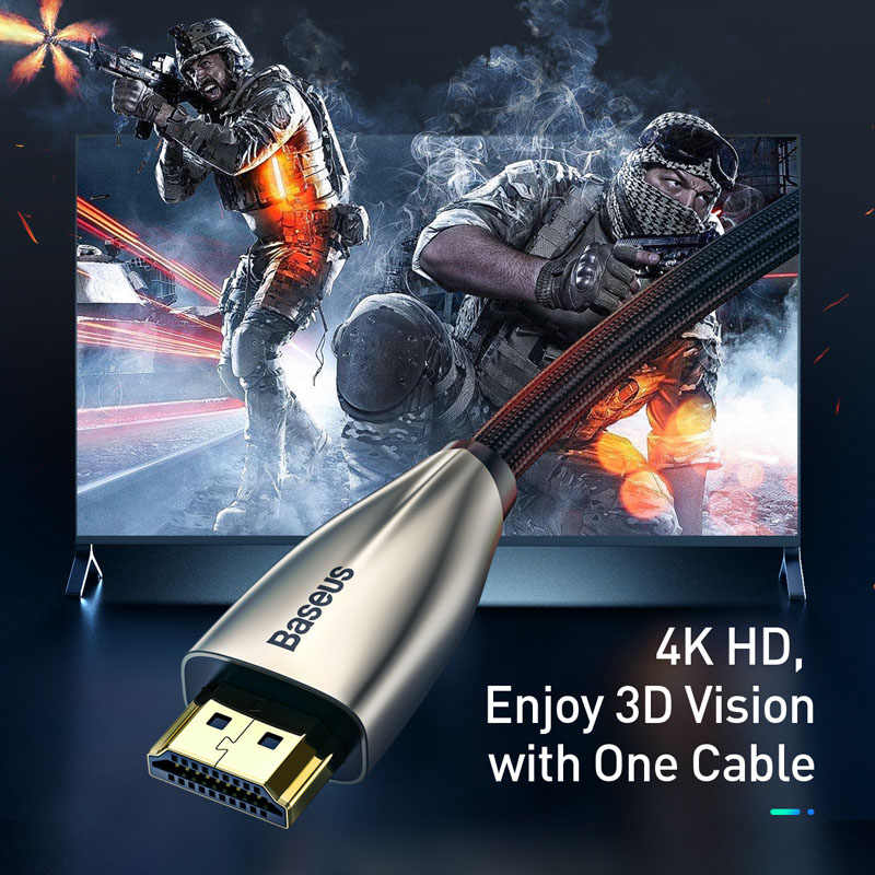 Baseus Horizontal 4K HDMI Male To Male Adapter 2.0 Cable