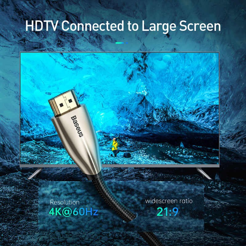 Baseus Horizontal 4K HDMI Male To Male Adapter 2.0 Cable