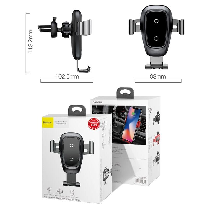 Baseus Metal Wireless Charger Gravity Car MountTarnish