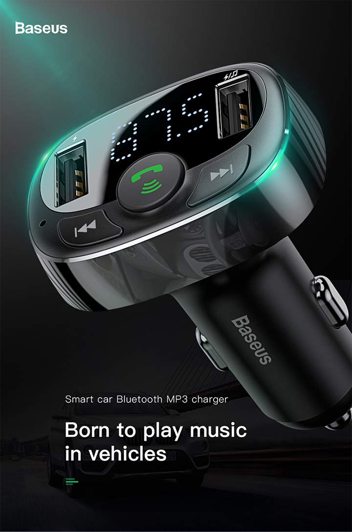 Baseus T typed S-09A wireless MP3 car charger(Standard edition)Black