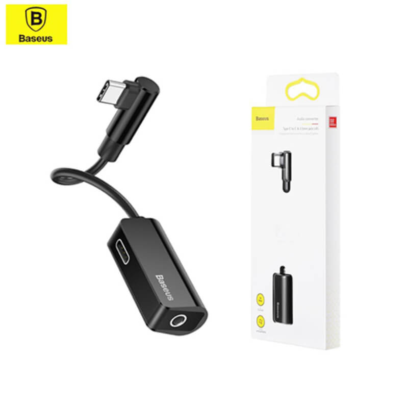 Baseus Type-C Male To Type-C Female +3.5MM Female Adapter L45 Black