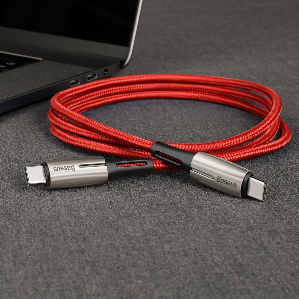 Baseus Water Drop-shaped Lamp Type-C PD2.0 60W Flash Charge Data Cable 20V 3A 1m