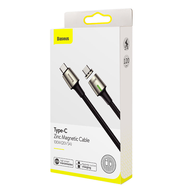 Baseus Zinc Magnetic Cable Type-C 100W (20V 5A)1.2m Black