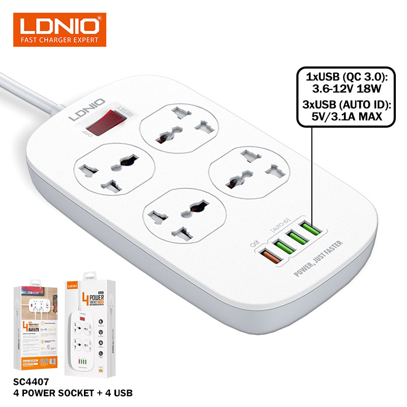 MULTIPRISE LDNIO USB 03 Prises 06 Ports SC3604 - DESKCOM