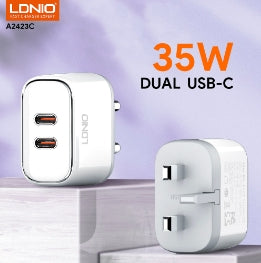 LDNIO A2528C 35W Dual USB-C Fast Charger