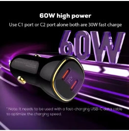 LDNIO C104 60W Dual PD Super Fast Car charger