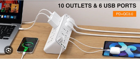 LDNIO SC10610 10 AC Outlets Universal Power Strip