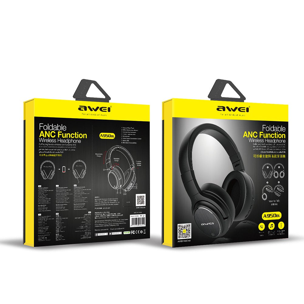 AWEI A950BL ANC Noise Reduction Headset BT Earphones