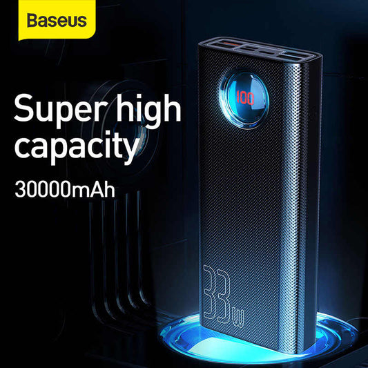 Baseus 30000mAh Power Bank PD SUB 3.0 Fast Charging Portable Charger 33W Powerbank
