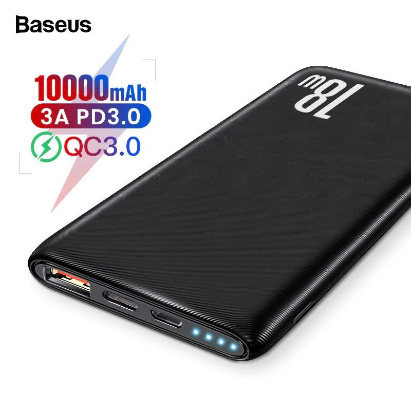 Baseus Bipow Quick Charge Power Bank PD+QC 10000mAh 18W Black