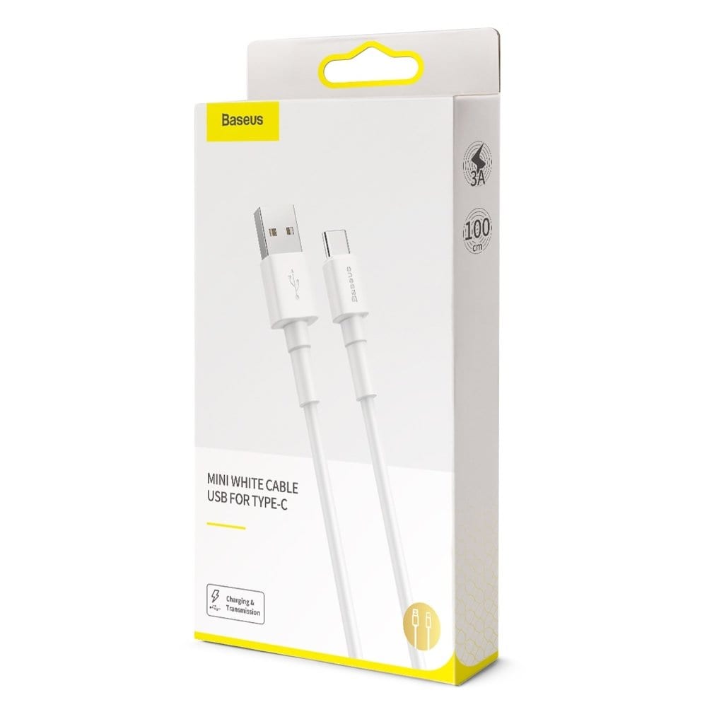 Baseus Mini White Cable USB for iPhone/ Mirco/Type-C