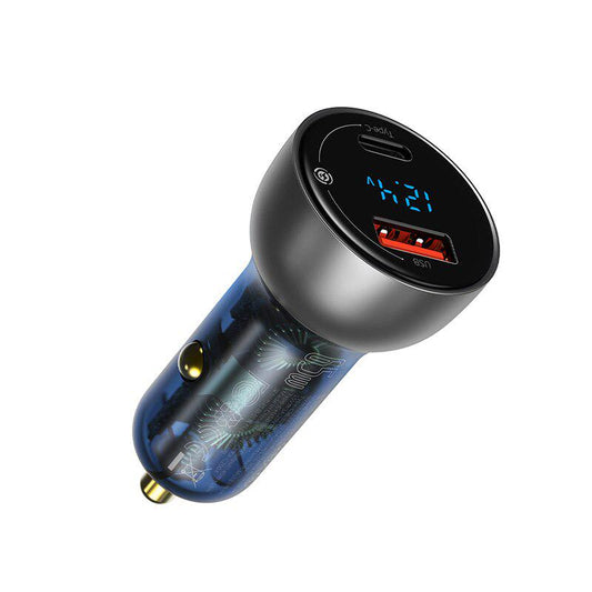 Baseus Particular Digital Display QC+PPS Dual Quick Charger Car Charger 65W Light ochre