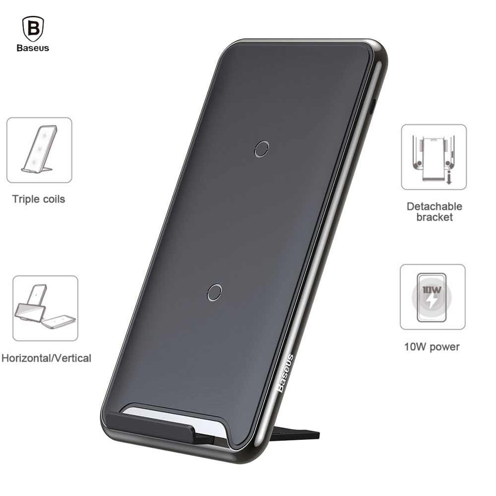 Baseus Three-coil Fast Wireless Charger Black