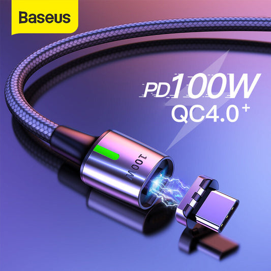 Baseus Zinc Magnetic Cable Type-C 100W  (20V 5A)1.2m Black