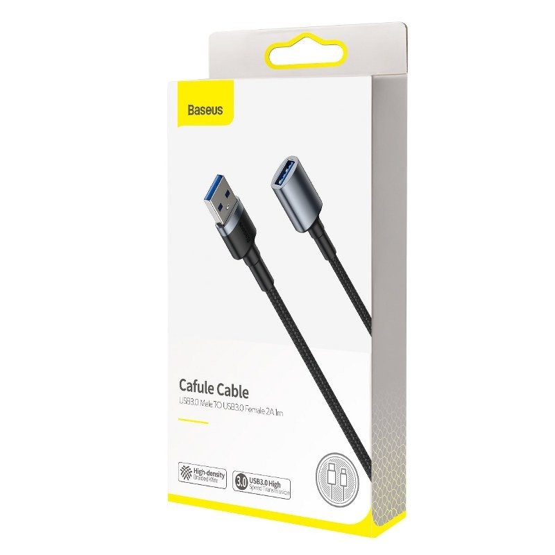 Baseus cafule Cable USB3.0 Male TO USB3.0 Female 2A 1m Dark gray